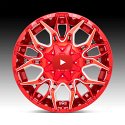 Fuel Twitch D771 Candy Red Milled Custom Truck Wheels 5